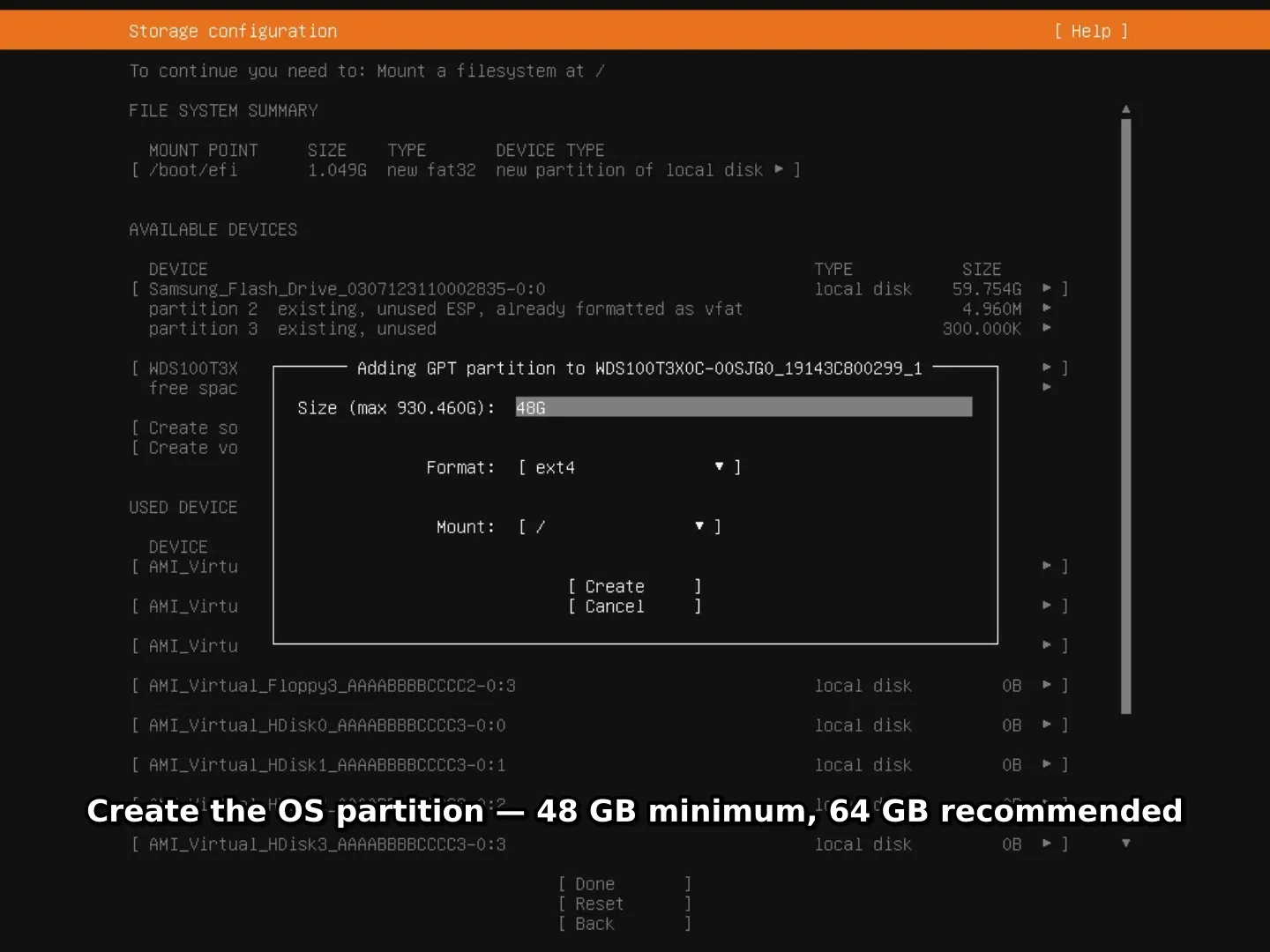 Step 10 — partition size