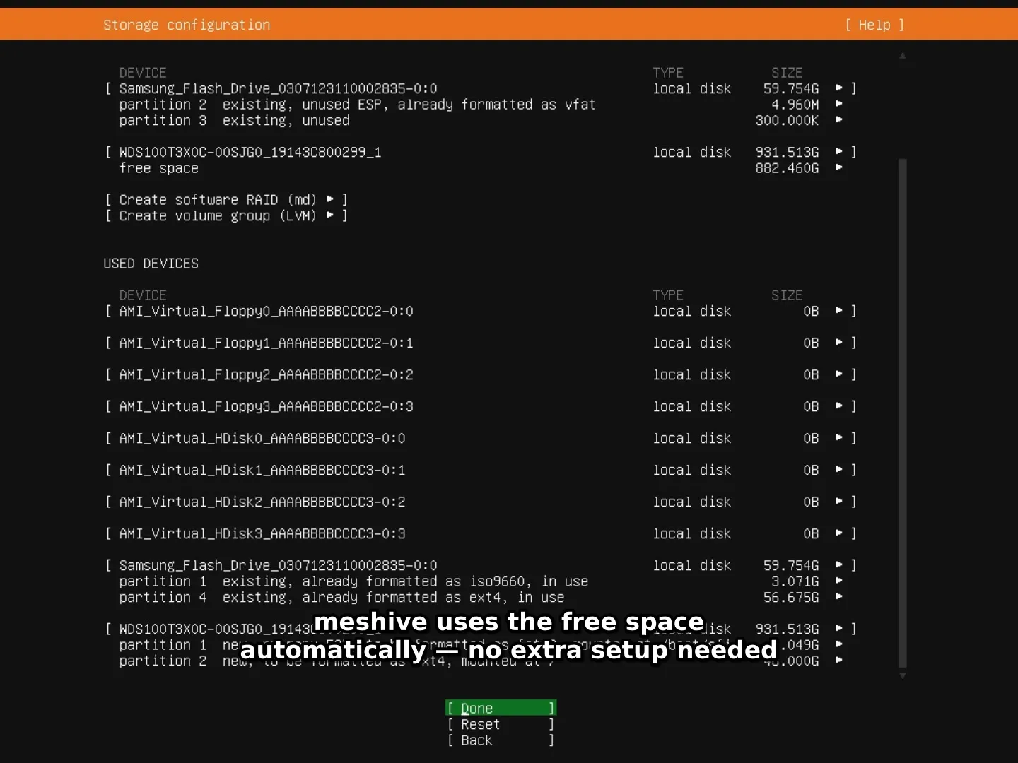 Step 11 — storage configuration confirmation
